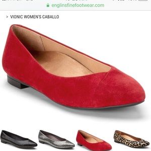 Red Suede Vionic Caballo Flat